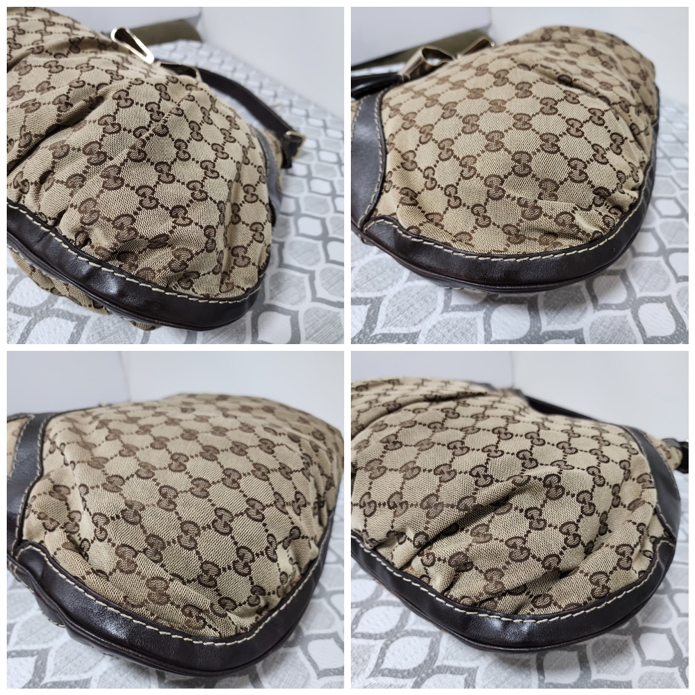 GUCCI GG Canvas And Leather Queen Large Hobo Bag Beige/Brown - Picture 12 of 13